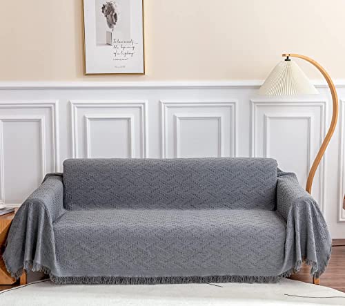 XX-Large Deep Dream Sectional Couch Cover - Dark Grey, 2-Piece L-Shaped Sofa Protector