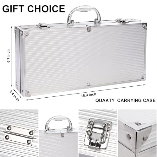 Supernal 21Pcs Deluxe Heavy Duty Stainless Steel Grill Tool Set for Men | 21Pcs Grilling Accessories
