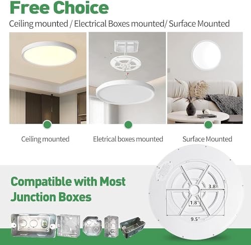 15.8-Inch White LED Flush Mount Ceiling Light 4-Pack - 32W 3480LM 3CCT Selectable