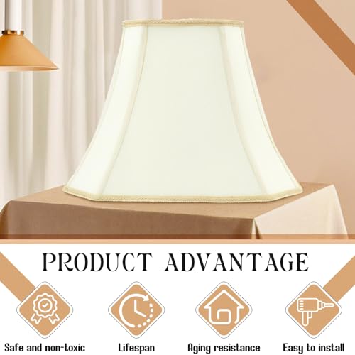 Set of 2 Bell Lamp Shades 6.25x8 Top 11x16 Bottom 12 High Eggshell