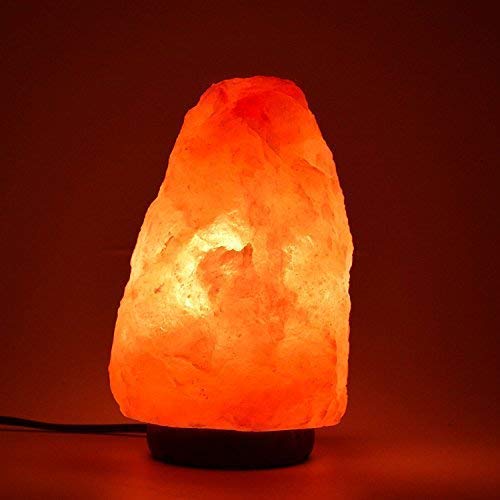 7-9 Inch Himalayan Salt Lamp with Dimmable Cord - Natural Crystal Night Light with Wooden Base