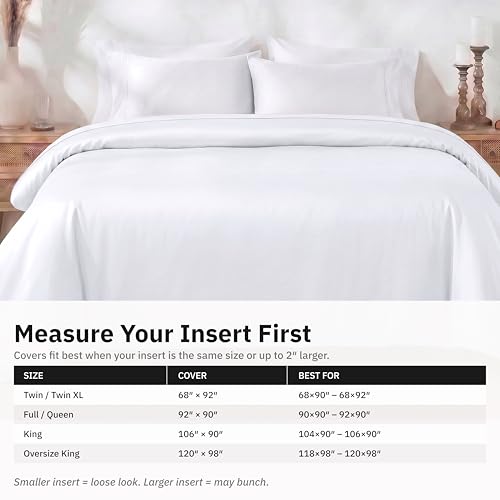 California Design Den Queen Size White Duvet Cover Set 92x90 Bed Linen - No Comforter