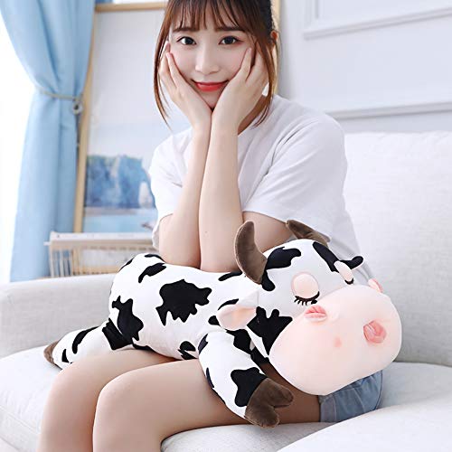 Cute Cow Plush Pillow, Soft Cow Plushie Hugging Pillow Gifts for Kids, 19.6"