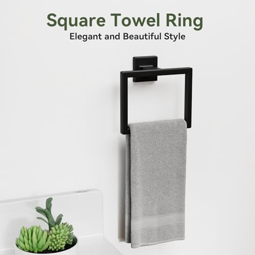 Matte Black Bathroom Accessory Set - 26 Inch 10 Pieces for Towel & Storage