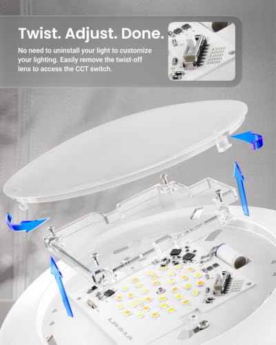 Sunco 24 Pack 6 Inch Flush Mount LED Disk Lights Dimmable 5CCT, 15W=75W White