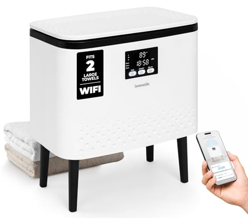 SereneLife WiFi Towel Warmer Bucket - 20L Large Capacity, Black