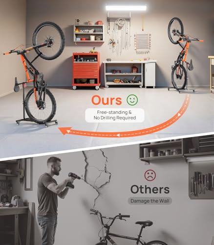 Housolution 1 Pack Vertical Bike Stand with Wheels - No Drilling, Fits Bikes Up to 29"
