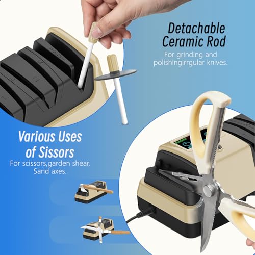 5-in-1 Electric Knife Sharpener for Kitchen Knives, Scissor with
