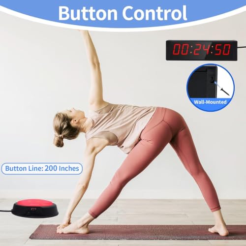 Ousmile Plug-in Digital Stopwatch & Timer with Remote, Countdown & Interval for Gym
