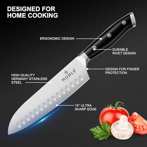 Knife Set with Block Black - 16-Piece Kitchen Cutlery & Sharpener