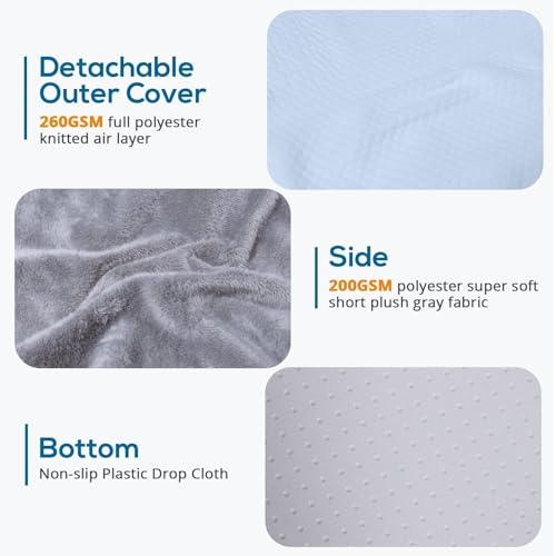 Sasttie Cool Grey Memory Foam Wedge Pillow 24x24x12 Inch Ergonomic Bed Support