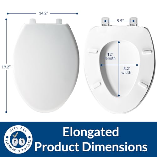 Bemis Heavy Duty Elongated Commercial Toilet Seat with Cover - White