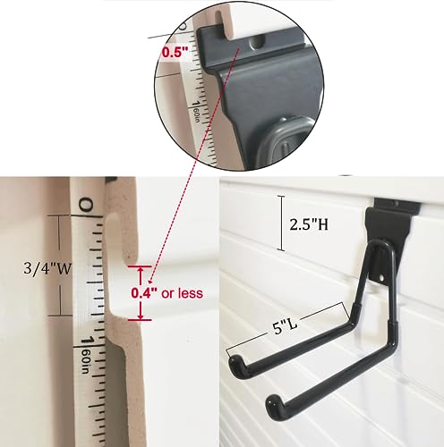 Slatwall Hooks - 14 Pack Heavy Duty Garage Wall Organizer Multi-Size Hooks - Fits Proslat StoreWALL HandiWall - Variation of THIS listing
