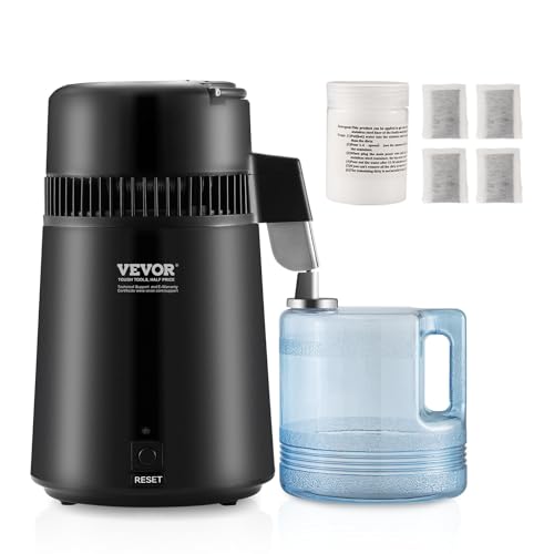 VEVOR 4L Water Distiller Black - Home Countertop Pure Water Maker, 750W Stainless Steel