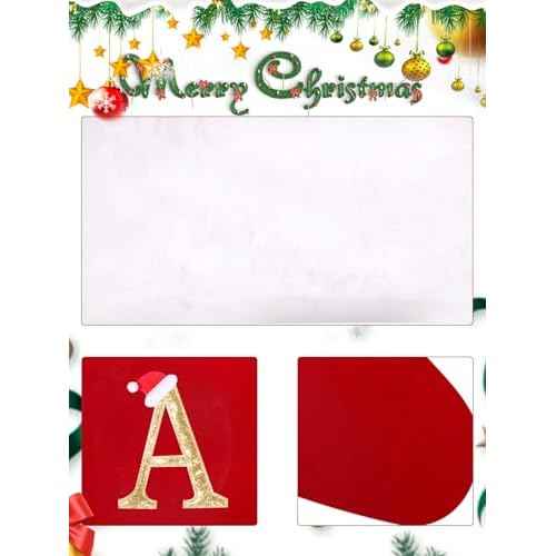 20 Inches Monogrammed Christmas Stockings with Letters,Super Soft Christmas Stockings Large Monogram Stockings Red Letter Stockings for Christmas Holiday Xmas Gift¡¦