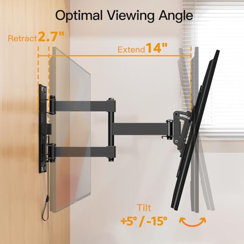 RV TV Wall Mount for 13-43 Inch TVs - Max Load 33 lbs, Dual Locking, Full Motion