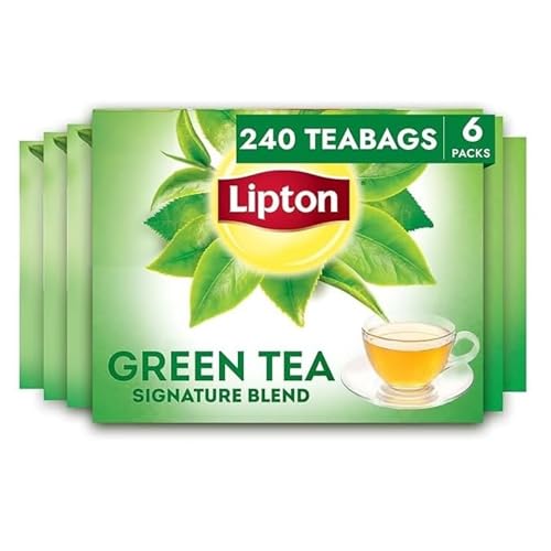 Lipton Green Tea with Jasmine 240-Count Tea Bags - 6 Pack, Unsweetened, Flavonoids, Bioactives, For Hot or Iced Tea, Gift Set, 40 Count Each