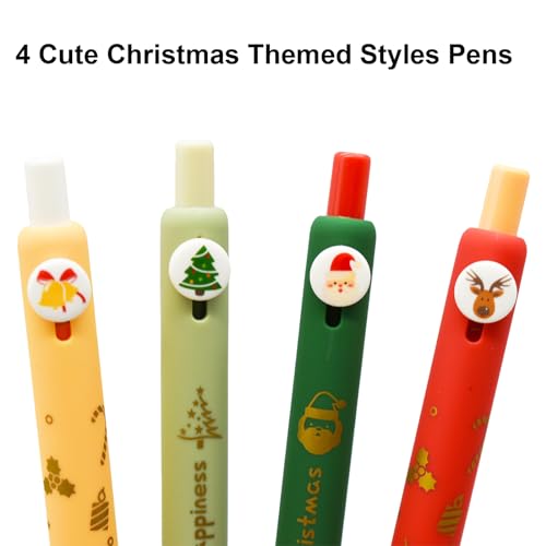 Maydahui 8-Pack Christmas Gel Pens Set with 0.42mm Fine Tip, Retractable Click Pens