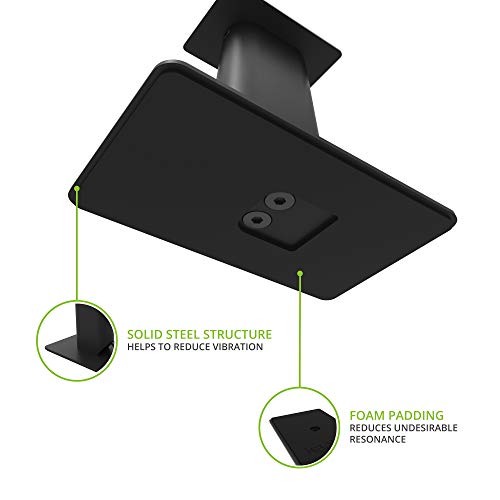 Desktop Speaker Stands for 2-4 Inch Bookshelf & Studio Monitors - Black Pair (Variation: 2-4" Speakers | Upto 30lb)
