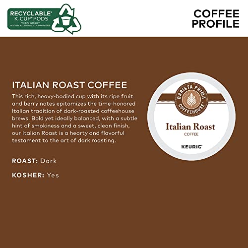 Italian Roast Coffee Pods - Dark Roast Single Serve K-Cup, 48 Count - Recyclable & Kosher