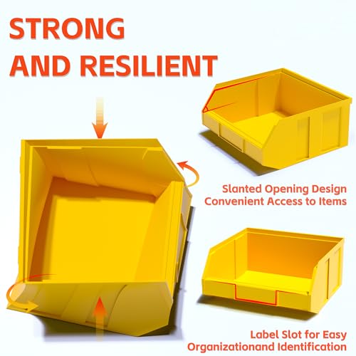 Plastic Wall Mounted Storage Bins Set - 30pcs Garage Organizer for Screws Nuts Bolts