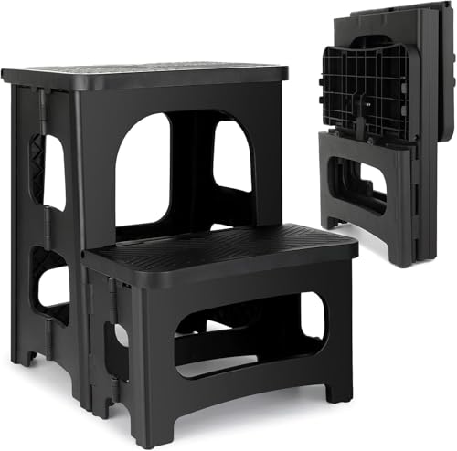 Folding Step Stool for Adults & Kids Non-Slip Portable Home Ladder