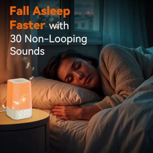 White Sunrise Alarm Clock with Sound Machine, Gentle Wake Light for Bedroom - 3.74 x 3.74 x 7.08 Inches