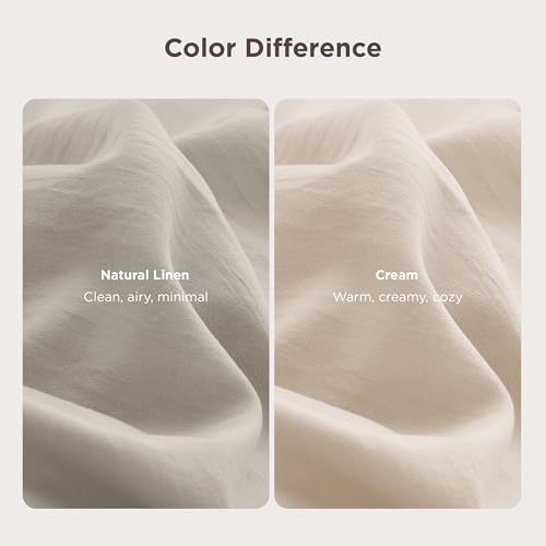 Linen Oversized King Duvet Cover Set - No Comforter 120 x 98, Cotton-Like Soft
