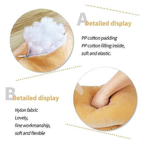 AFAN Long Cat Plush Cute Cat Body Pillows Kawaii Stuffed Animals Plushies Soft Cuddly Cotton Plush Toys Room Decor Gifts for Kids Girls Boys Adults (Yellow, 25.9 Inch)