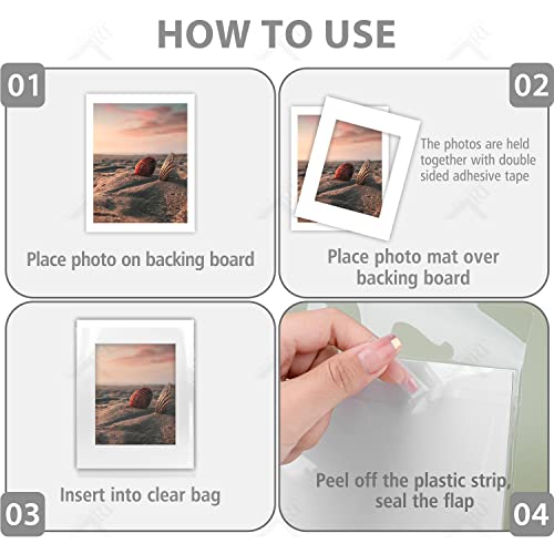 11x14 White Photo Mat Set of 25 for 8x10 Prints with Backings & Bags - Variation of THIS listing