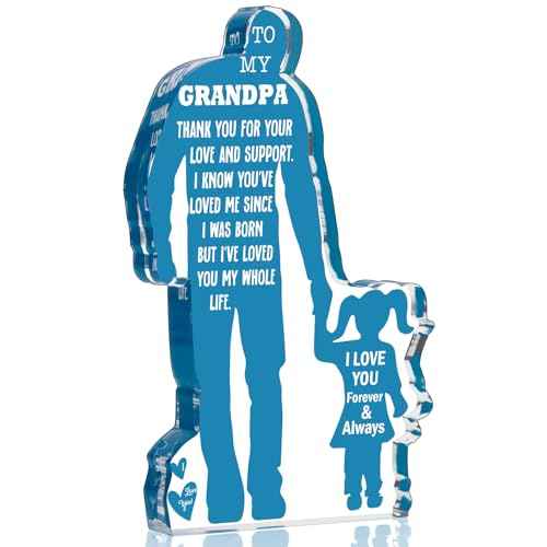 Grandpa Gifts from Granddaughter Birthday Gifts Idea for Grandfather from Granddaughter Best Grandpa Ever Gifts to My Grandpa Christmas Fathers Day Gift for Granddad Papa Acrylic Plaque Sign