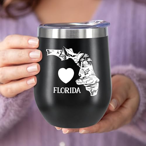 KAIRA Travel Tumbler with Lid - 12oz Stainless Steel Black Wine Cup
