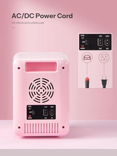 Mini Skincare Fridge with LED Mirror - 4L Compact Beauty Cooler