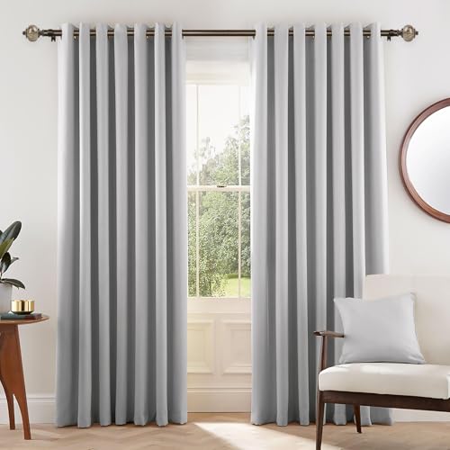 Adjustable 1-Inch Curtain Rods for Windows 72-144 Inches - Bronze Finish