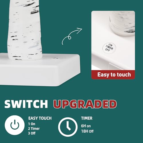 PABIPABI White Birch LED Tree Set of 4 with 24 Lights, 1ft 10in Each | Timer