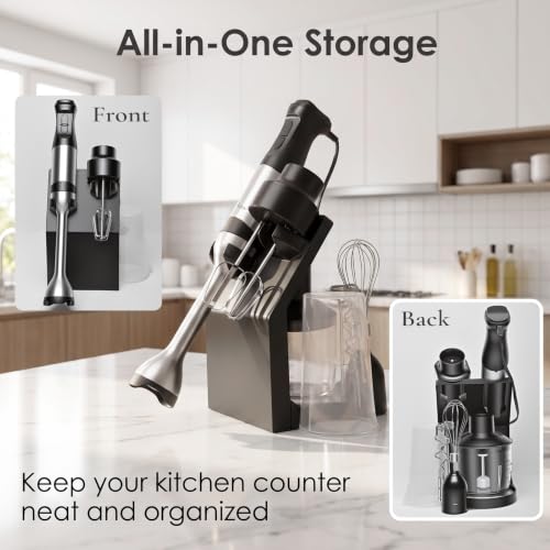 8-in-1 Immersion Blender Kit 1200W 5-Speed Hand Blender with Accessories