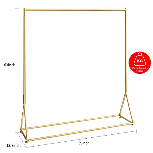 Gold Metal Clothing Rack Freestanding Heavy Duty Garment Rack for Bedroom & Retail