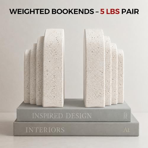 Heavy Duty Book Ends for Shelves, Decorative Stopper Resin Decor