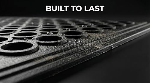 Outdoor Rubber Floor Mat 60x35 Inches - Heavy Duty Non-Slip Entrance Mat