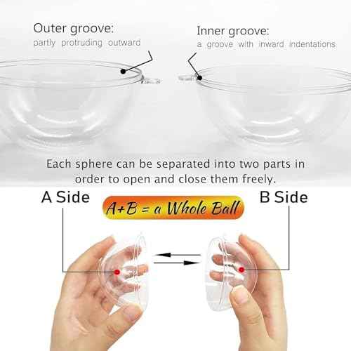 10 Pcs Christmas Fillable Ornaments Ball - 3.14'' Clear Plastic Ornaments DIY Craft Transparent Ball for Christmas Halloween Wedding Xmas Holiday Party Tree Decor Home 80mm (3.14''/80mm)