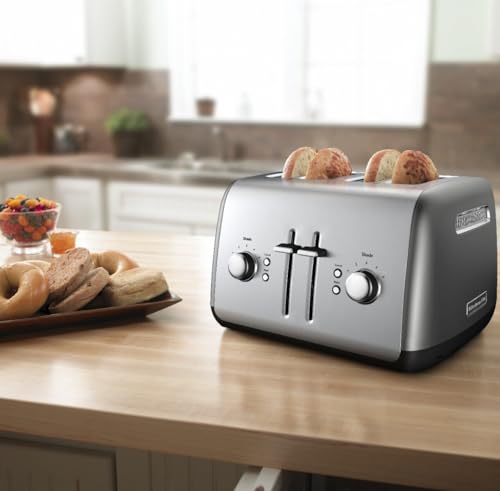KitchenAid 4-Slice Manual Lift Toaster - Contour Silver, Extra-Wide Slots