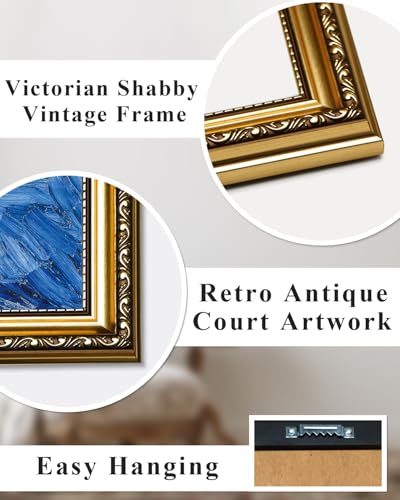 ARPEOTCY Large Vintage Gold Framed Floral Wall Art,Living Room