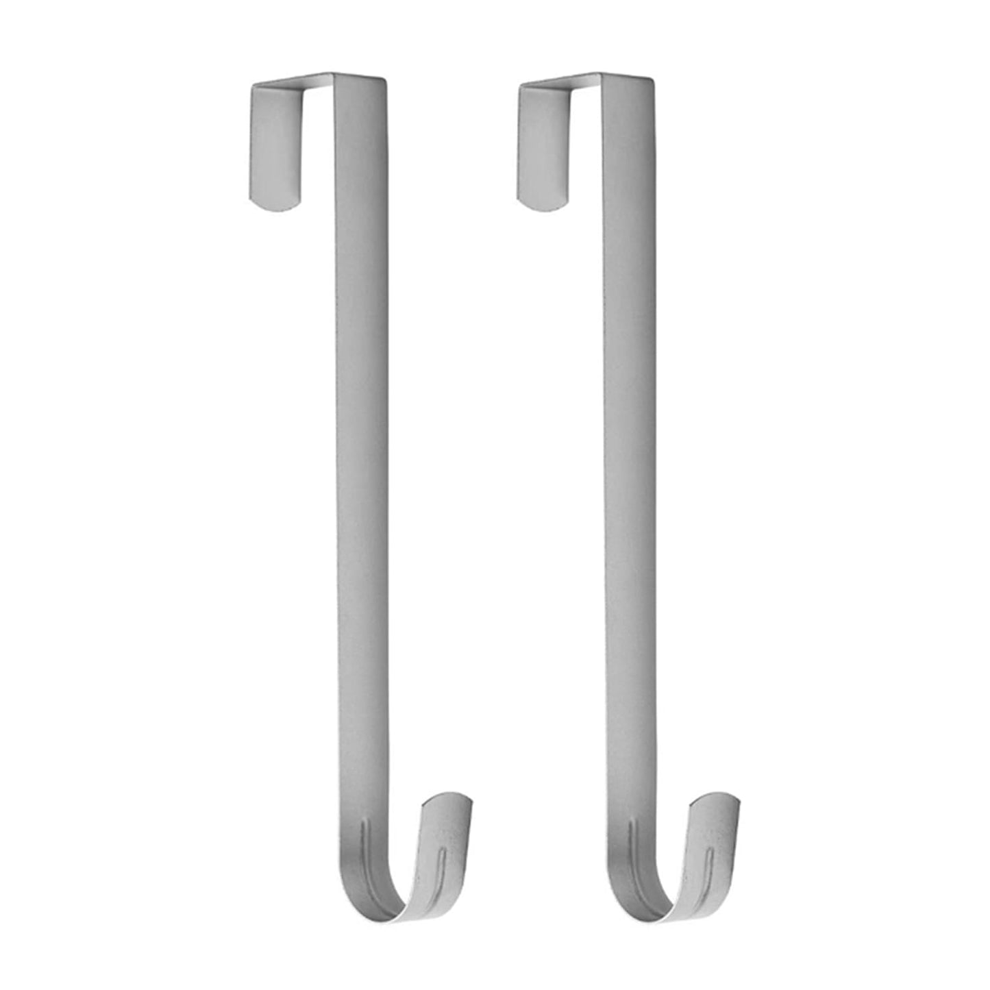 Sattiyrch 12" Wreath Hanger for Front Door,Steel Over The Door Hanger Hook,Wreath Door Hanger (Silver,2)