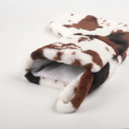 Amorita Cow Print Christmas Stocking Set 5 - White Cow Hide Pattern, 20in Farmhouse Decor