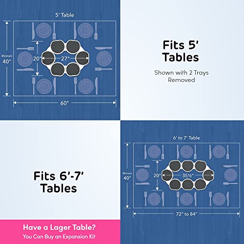 The Lazy Susan Revolution Dark Gray - Full Set Expandable Turntable for Rectangular & Oblong Tables