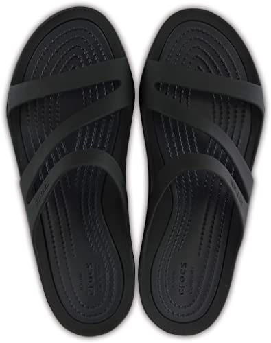 Crocs Women's Swiftwater Sandals - Black/Black, Size 8, Z-strap, Croslite Foam