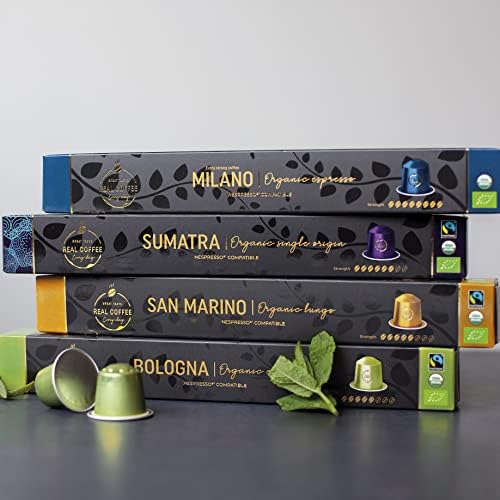 Organic Espresso Variety Pack 100 Capsules for Nespresso Original - 3 Strong, 1 Lungo | Fairtrade Coffee Pods, Pack of 100