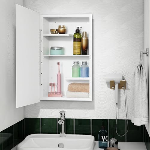 White 16x26 Medicine Cabinet with Beveled Mirror & Adjustable Shelves - Variation of THIS listing