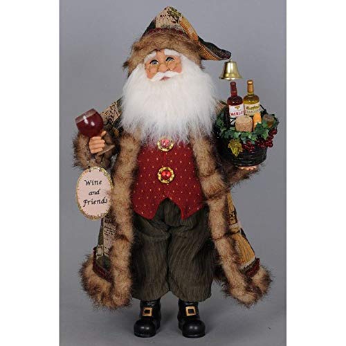 Karen Didion Christmas Santa Figurine - Holiday Tabletop & Shelf Decor