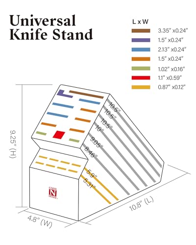 Acacia Wood 20-Slot Universal Knife Block - Natural Finish, No Knives